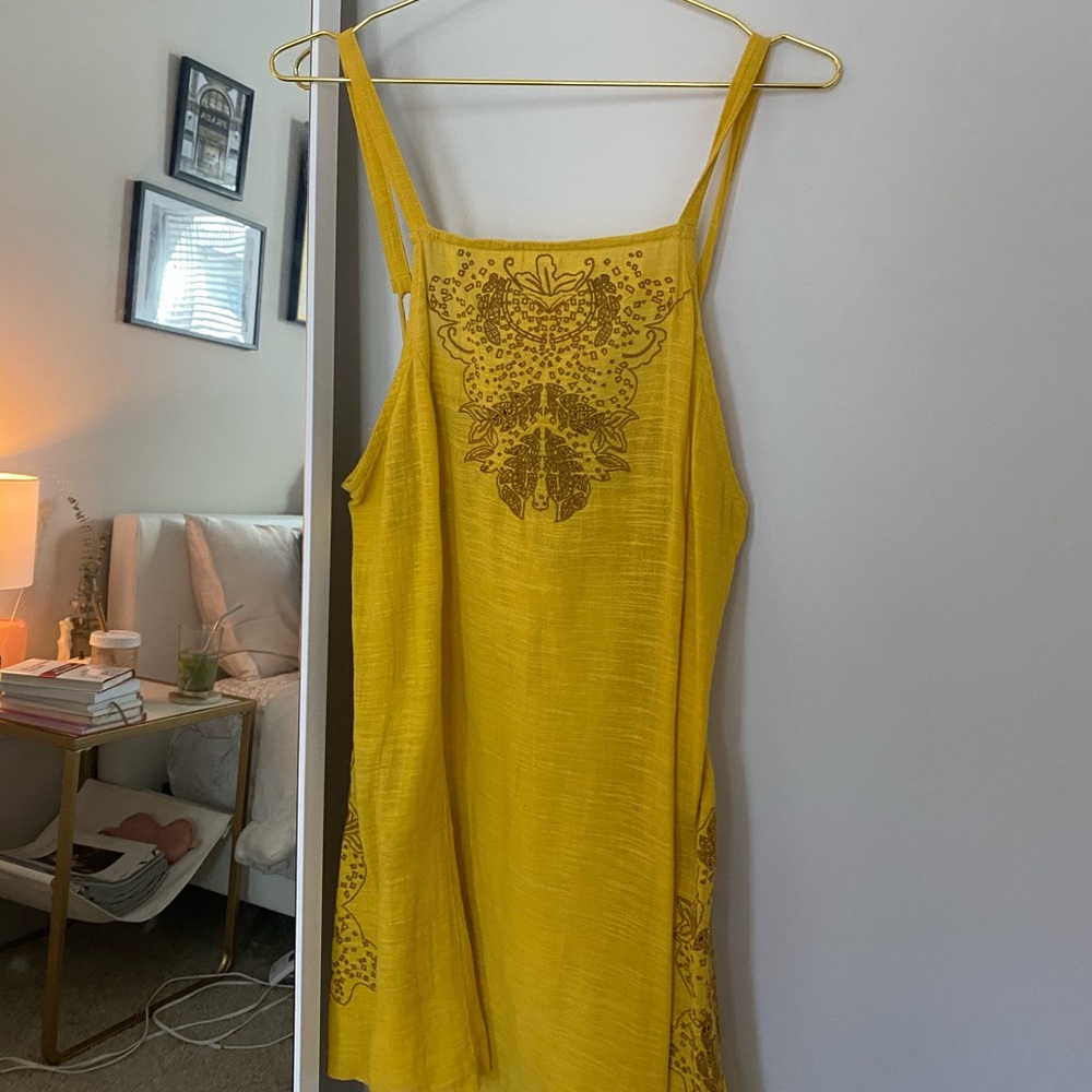 free people flower embroidered dress